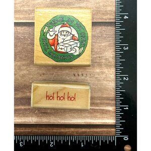 Rubber Stampede 3427k 2848c Please Do Not Open Until Christmas & Ho! Ho! Ho!